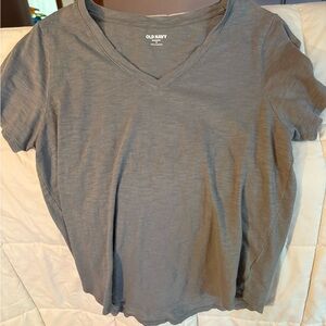 Old Navy Charcoal Short Sleeve V-Neck Tee